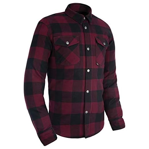 Oxford Herren Kickback 2.0 Verstärktes Aramid Motorradhemd, rot, XXXXX-Large