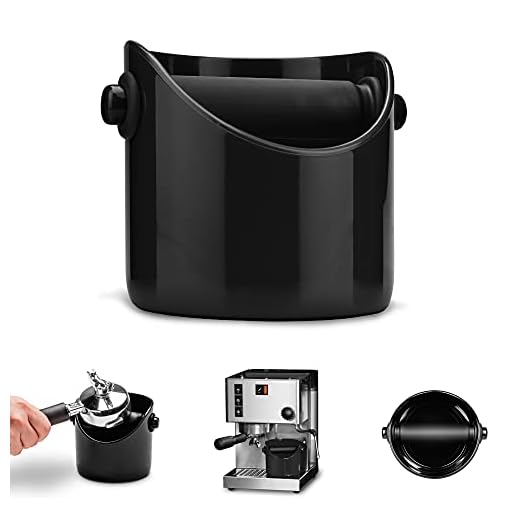 Dreamfarm Grindenstèin | Modern Espresso Knock Box | Sturdy & Compact Coffee Knock Box | Space-Saving Coffee Ground Bin with Durable Knock Bar | Easy-To-Clean Espresso Knock Boxes | Black