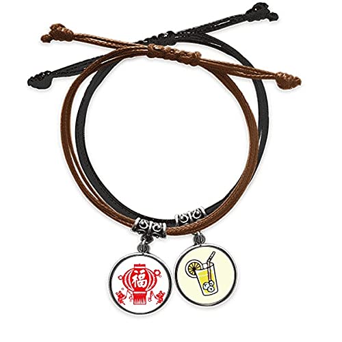 Lanterne rouge bracelet chinois en cuir pour un style asiatique unique