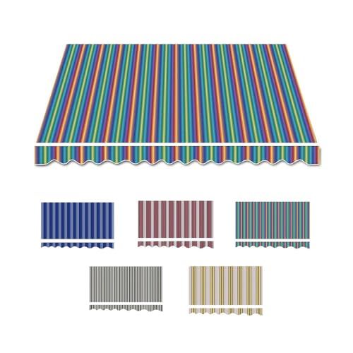 Tela retráctil de repuesto para toldo de exterior, lona multicolor de 4 x 2,5 m, para balcón y jardín, resistente a la intemperie, protección UV, fácil de instalar (2 x 1,5 m)