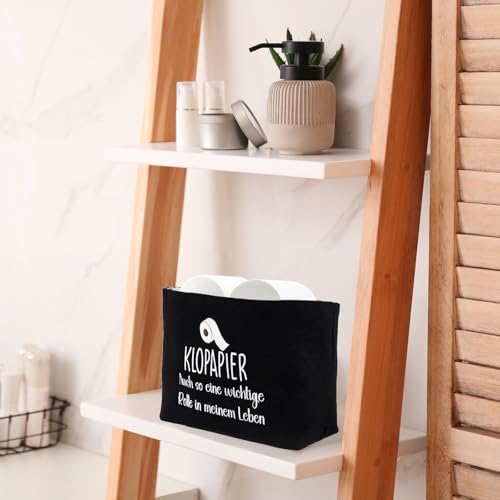 Xuniea Toilettenpapier Aufbewahrung Schwarz Toilettenpapier Aufbewahrungsbeutel Witzige Klopapier Aufbewahrung Lustig Badezimmer Klo Bad Deko Platzsparende 37 x 12 x 19 cm(Schwarz)