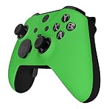 eXtremeRate Zielony Soft Touch Grip Błyszcząca Osłona Płyty Czołowej, Zestaw Zamienny Obudowy Shell Case Przedniej dla Xbox One Elite Series 2 Controller Model 1797 - Thumbstick Accent Rings Dołączony