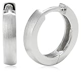 Größe: 14mm x 2,5mm MTS Creole, 925 Sterling-Silber, rhodiniert mattiert Nr. HS00016