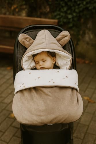 Chancelière bébé chaude universelle beige pour poussette buggy et coque