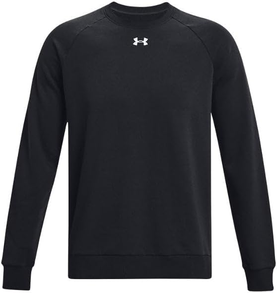 Under Armour Men's Rival Fleece Crew, (001) Black / / White, Medium Tall - Image 4
