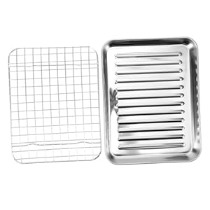 Warmhm Edelstahl Back- und Servierset mit Rost