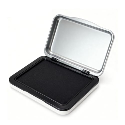 Aunewrick Ink Stamp Pad for Egg Date Marking,Black Red and Blue Colors Available, Metal Case (Black)