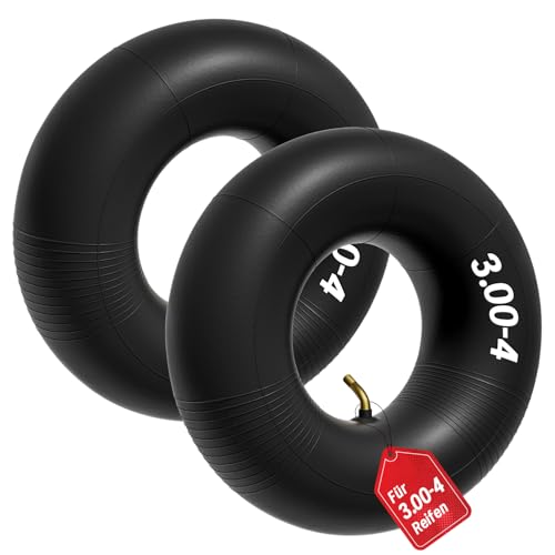 2X Schlauch 3.00-4 für Schubkarrenrad 260x85mm Ersatzschlauch für Reifen mit TR87 Winkelventil Reifenschlauch Ersatzschlauch für Transportkarre Stapelkarre Sackkarre Bollerwagen