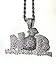 Never Going Broke NGB Money Custom Pendant Iced Diamond cz Necklace Men Women 925 Italy 14k White Gold Finish Iced Silver Charm Ice Out Pendant Stainless Steel Real 3 mm Rope Chain Necklace (16)