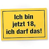 DankeDir! 18 Jahre - Ich darf das Kunststoff Schild - Geschenk 18. Geburtstag Geschenkidee Geburtstagsgeschenk Achtzehnten Geburtstagsdeko Partydeko Party Zubehör Geburtstagskarte
