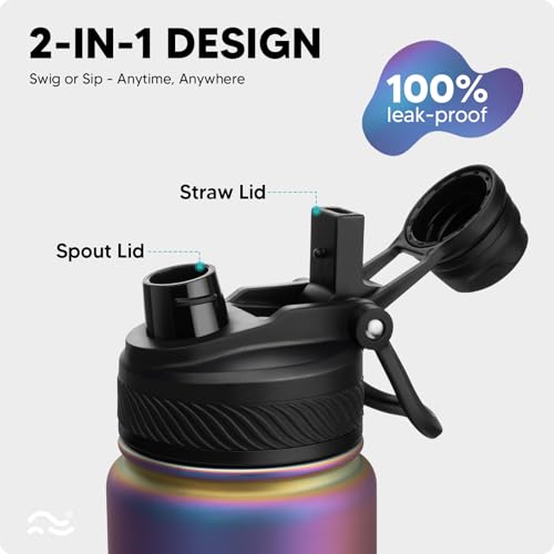 Image of Swigina Insulated Water Bottle with Boot (Keep 36hrs Cold) BPA Free, 24 oz
