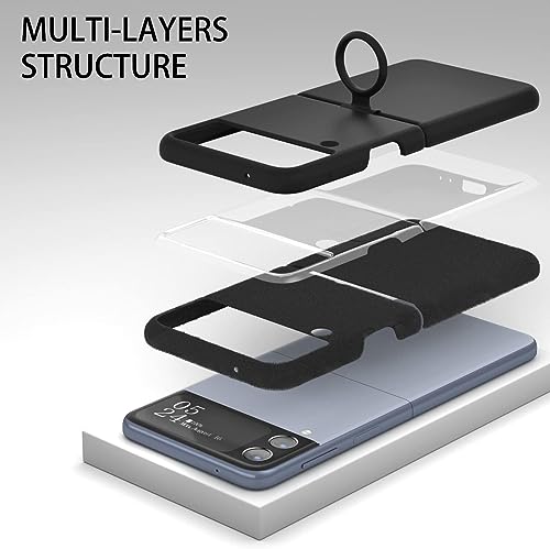 Image of MIDOS Back Cover Compatible with Samsung Z Flip 4 Silicone Case Full Protection Shock Proof Case for Samsung Galaxy Z Flip 4 (Black)