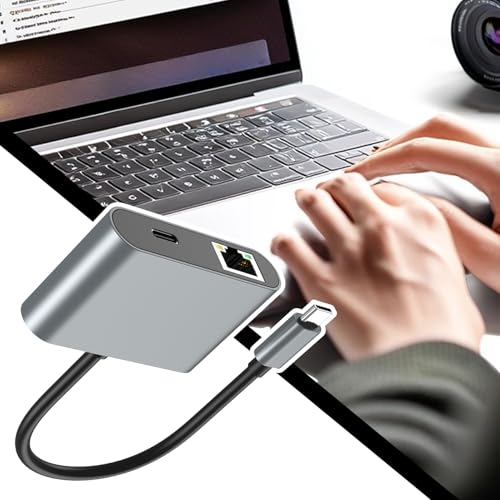 Adaptador Ethernet Gigabit a USB para portátil y monitor en oficina 3