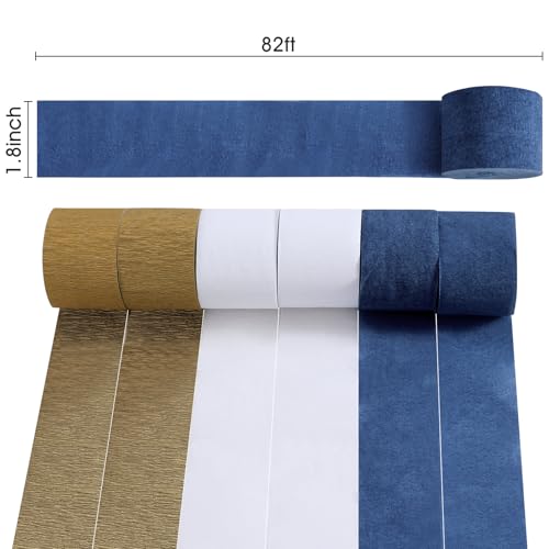 Image of Crepe Paper Streamers 6 Colors 492ft - Party Streamers & Paper Streamers for Birthday Decorations, Bachelorette Party, Baby Shower, Wedding & Bridal Shower Decor, Streamers Party Supplies (Style E)
