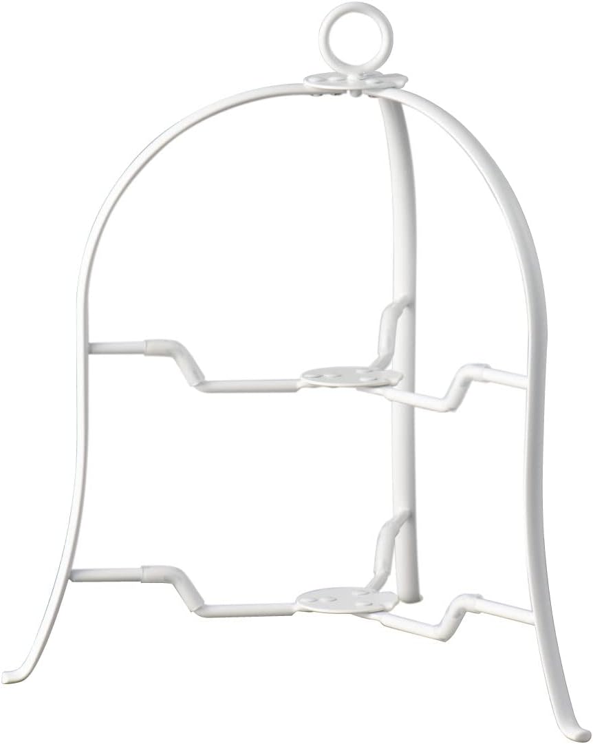 CASUAL PRODUCT Bob Style Plate Stand, 2 Tiers, WH Can Use Plates with Diameter 7.1 - 9.4 inches (18 - 24 cm), Effective Space, Convenient Storage, Afternoon Tea