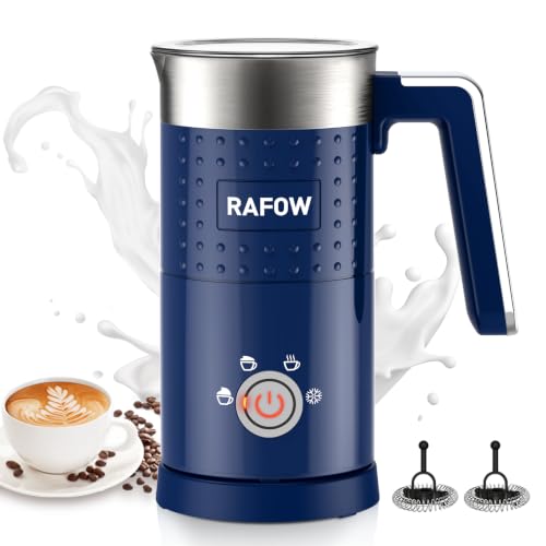 Image of Milk Frother Electric 4 in 1: 10oz /350 mL Large Capacity Electric Milk Steamer for Hot and Cold Milk Froth - Automatic Milk Frother & Warmer for Latte, Cappuccinos, Macchiato, Hot Chocolate-Blue