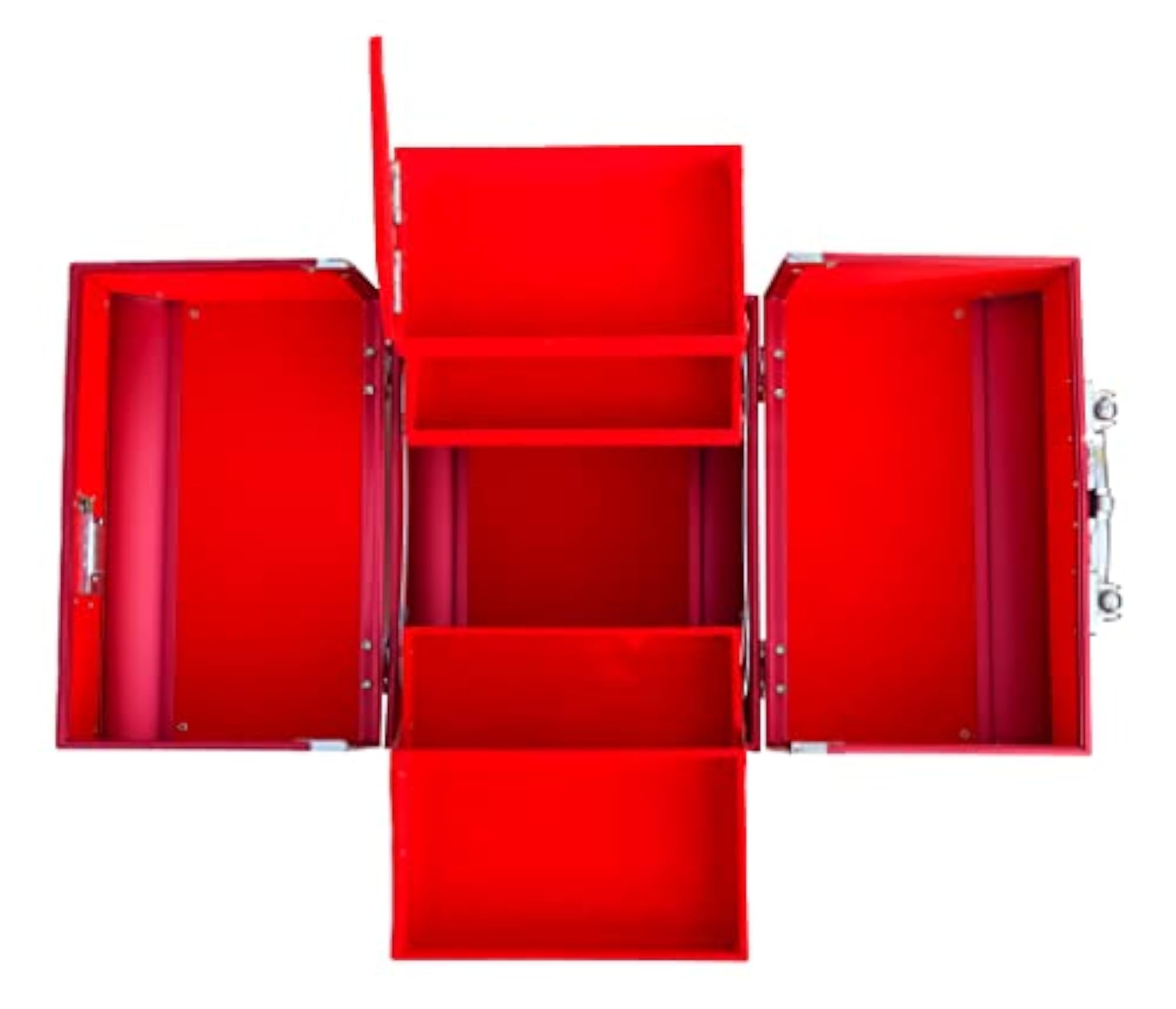 Professional Beauty Makeup Cosmetic Vanity Case/Box with Mirror, Glossy Red