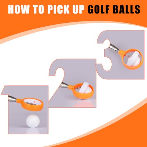 Professional Golf Ball Retriever Telescopic for Water, 9Ft/12Ft/16.3Ft/20Ft Stainless Steel Golf Ball Retriever with Spring Release-Ready Head Locking Clip (Outside:Orange & Inside:White, 12FT) by BIRDIEBLAST - Image 5