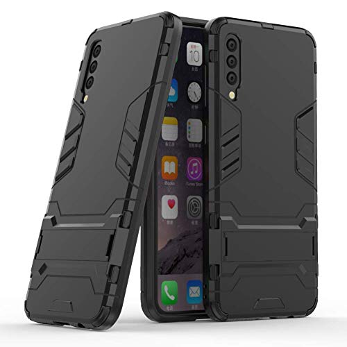 DWaybox Case for Galaxy A50 2 in 1 Hybrid Heavy Duty Armor Hard Back Case Cover with Kickstand Compatible with Samsung Galaxy A50 SM-A505 6.4 Inch (All Black)