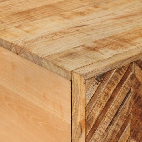 Table basse marron en bois de mangue 100cm avec tiroir de rangement pour salon - 8