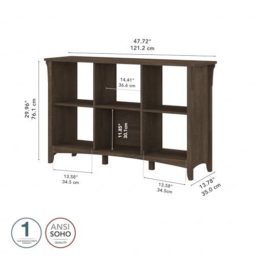 Bush Furniture Salinas 6 Cube Organizer in Ash Brown, Office Storage Solution, Home Organizer with Open Shelving, Compact Unit for Books and Supplies - Image 4
