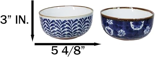 Miniatura 6 de Ebros Gift Made In Japan Shades Of Blue - Juego de 4 cuencos artísticos de porcelana para ensalada de arroz, miso, sopa de helado, cuenco de