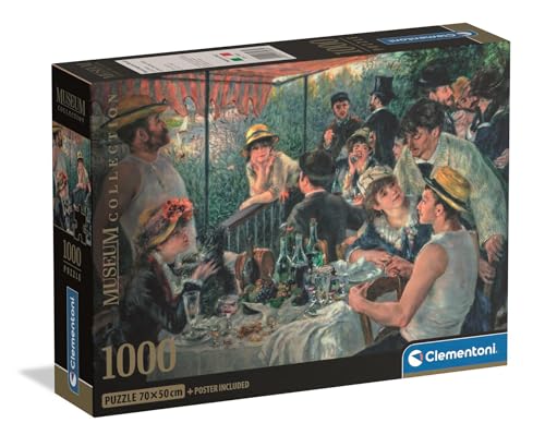 Clementoni - Puzzle pour Adultes 1000 Pièces, HQC Museum Lunch.Boating Party, Compact Box, Fabriqué en Italie, 37063