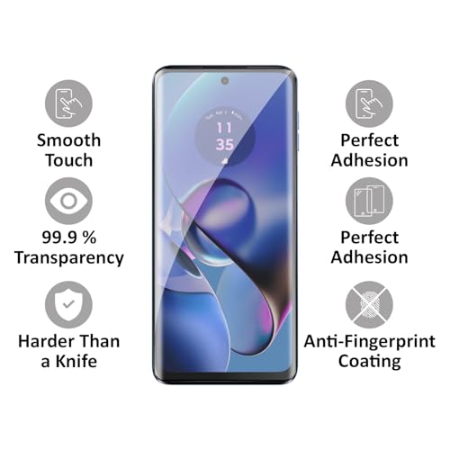 Image of AIBEX UV Curved Tempered Glass for Motorola Edge 60 5G / Motorola Edge 60 Pro 5G| Full Screen Edge-to-Edge Protection | UV Glue & UV Light Included | 9H Hardness | Anti-Bubble | Scratch Resistant