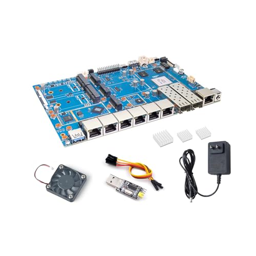 Image of Banana Pi BPI-R4 Pro 8X /4E WiFi 7 Wireless Dual-Band WiFi Router Board OpenWRT, MediaTek MT7988A30K DMIPS SoC - 2X 10GbE SFP&RJ45, 4X 2.5GbE LAN for NAS Smart Home Gateway (Bundle1, 4E)