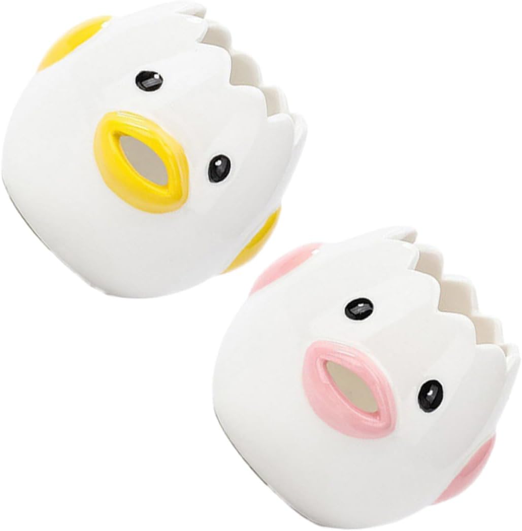 Hemobllo 2 Pcs Ceramic Egg Separators with Cute Chick Design Wear-resistant Household Egg Yolk Filters for Baking and Cooking Easy-clean for Kitchen and Home Use