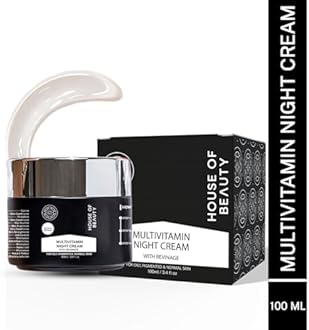 HOUSE OF BEAUTY Multivitamin Nourish Night Face Cream with Revinage For Skin Glow, Winkles & Fine Lines, Suitable For Dry, Normal & Sensitive Skin Types |Natural retinol (100 ml) Pack of 1