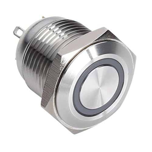 Interrupteur momentané 16mm plat 6V idéal pour tableau de bord auto