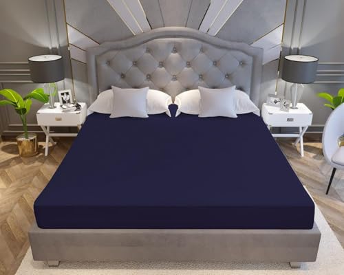 Image of La Verne 100% Waterproof Premium Cotton Feel Mattress Protector Queen Size 78 x 60 Inches | Breathable and Hypoallergenic Ultra Soft Fitted Bed Protector Cover