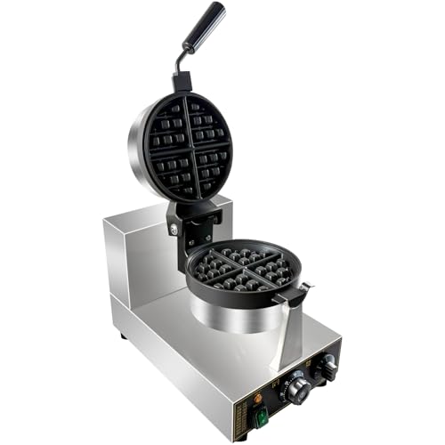 Commercial Waffle Maker, Professional Belgian Waffle Maker Round Waffle Iron Non-Stick 180° rotary Waffle Iron Machine With Temp and Time Control, for Restaurant Bakeries Kitchen Home 110V 1300W - Thumbnail 4
