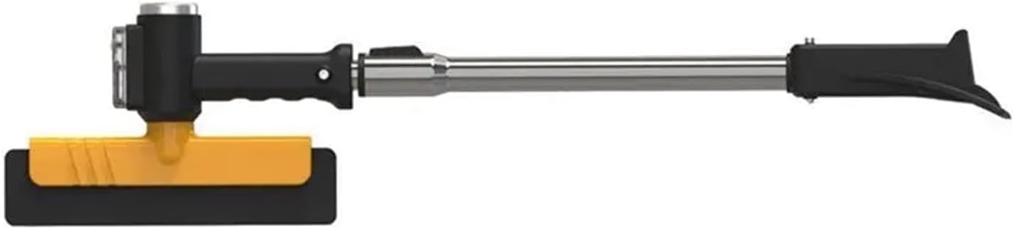 Extendable Snow & Ice Scraper with LED Light - 360° Pivoting Brush Head for Windshields