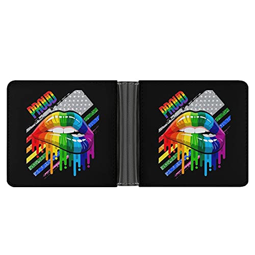 Funnystar 95Lesbian Rainbow Lips Pride Money Clip Wallet Card Holder With Cash Bill Pocket And 8 Credit Card Pockets #TOP27