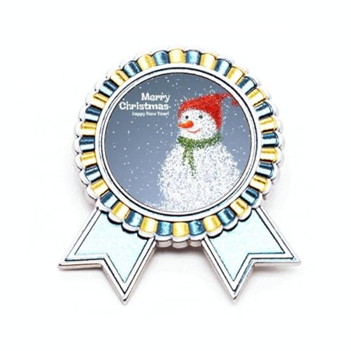 Broche bonhomme de neige Merry mas en métal taille M bijoux Noël