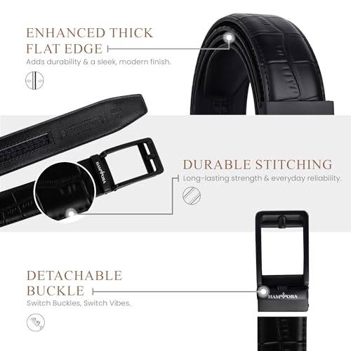 Image of Genuine Leather Belt for Men Formal & Casual Wear - Belts for Men Leather Original, Durable Buckle - Belt for Man - Gift for Husband, Father, Friend