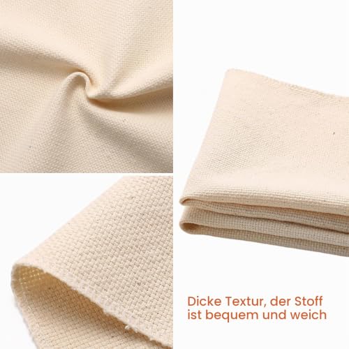 2 Stück Mönchstoff 80x50 cm – Weiches Baumwoll-Tufting-Tuch für Punch Needle – Bild 4