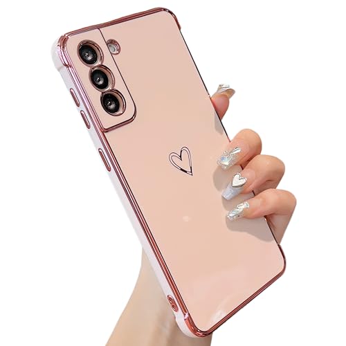 ZTOFERA Galvanisierte Herz Hülle for Samsung Galaxy S21
