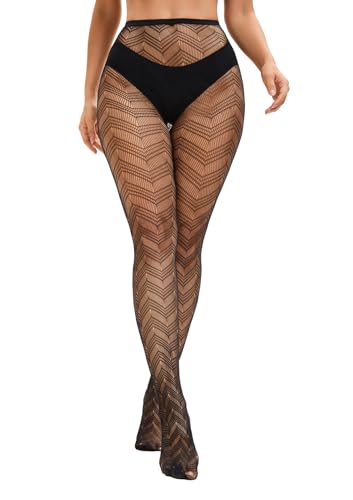 Image of Lunedear Black Fishnet Tights Net Leggings for Women | Halloween themed patterns mesh stockings breathable leggings