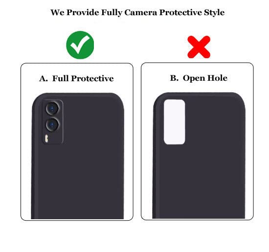 Image of A rtistque Liquid TPU Silicone Matte Shockproof Flexible with Camera Protection Soft Back Cover Case for Vivo V21e 5G - Black
