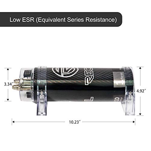 Recoil R1D 1.0 Farad Car Audio Energy Storage Reinforcement Capacitor With Blue Digital Read-Out #TOP5