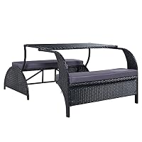 ラタン調ガーデンファニチャーセット 【本体ブラック×クッショングレー】 413dbn1jCeL._SS200_.jpg