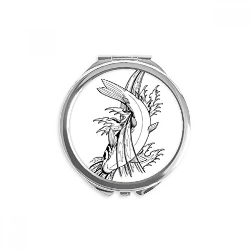 Miroir à la main poissons natation mer petit cadeau utile pour femme