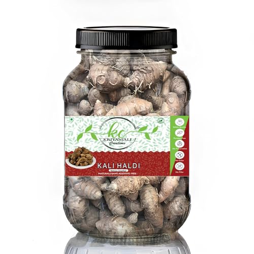 Kritanjali Creations Narkachur Kali Haldi Nar Kachur Narkchaur Curcuma Zerumbet Zedoary Root Black Turmeric Black Whole Root,Natural Raw Additive-Free, 00% Pure Curcuma Caesia (900GM)