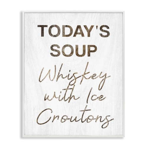 Whiskey Ice Croutons Kitchen Humor, 16 x 20 Inch Framed Giclée Print