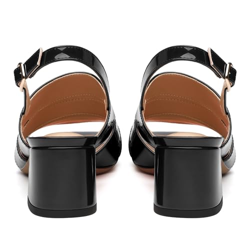 Women's Chunky Open Heel Sandals, Square Open Toe Low Heel Sandals for women, Office,Party,Commuter Summer Sandals4