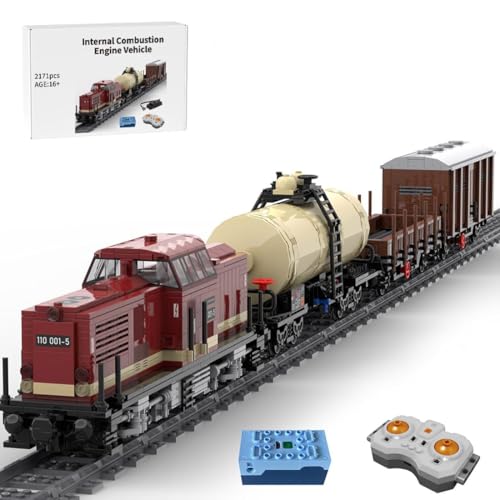 Lumitex City Lokomotive Bausteine RC Lokomotive und Güterzug 2171 Teile Güterzug Zug Klemmbausteine Kompatibel mit 60198