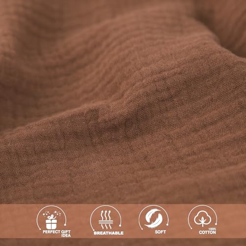 Image of Muslin Cotton Transition Swaddle Sack with 2-Way Zipper, Self-Soothing Sleep Sack with Arms up,2 Pack (Brown&White, 3-6 Months)